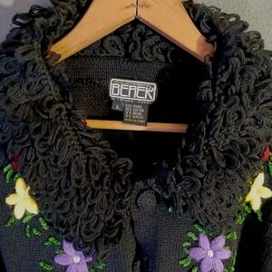 Vintage Berek Sweater Womens Large Colorful Embroidered Granny Core Takako Sakon